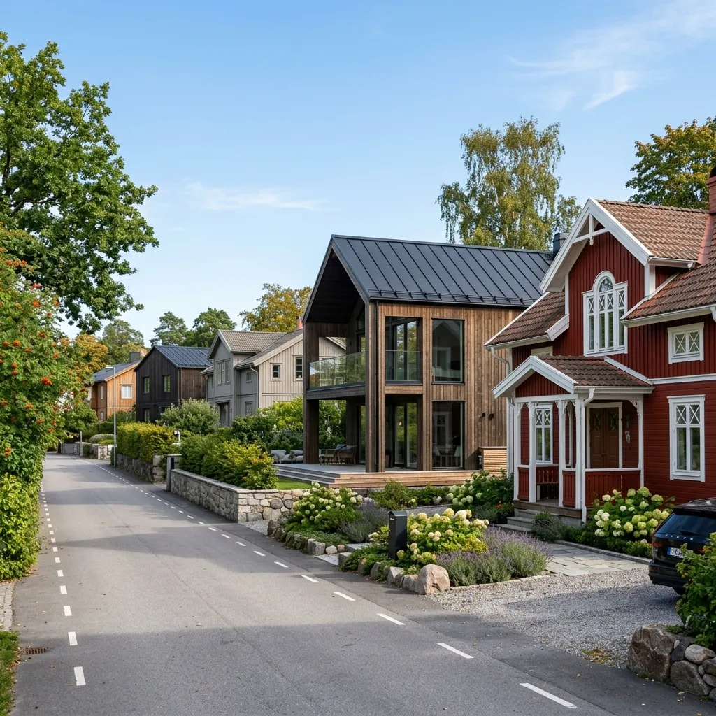 Svenska trähus som visar hantverkskvalitet i Borås och Svenljunga